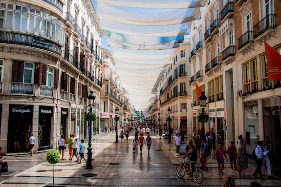Winkelstraat in centrum Malaga